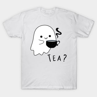 Cute ghost with a cup of hot tea T-Shirt